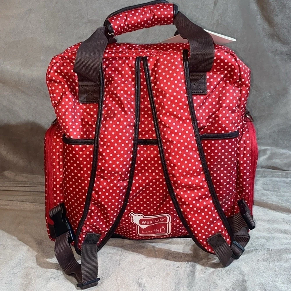 Westlife white and red polkadot diaper bag 🆕